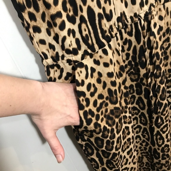 Joe Fresh Leopard Print Loose Fitting Sundress with Pockets Large - Picture 2 of 4